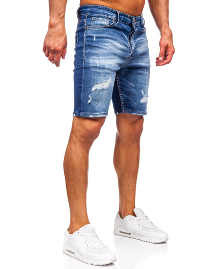 Pantaloni scurți din denim bleumarin pentru bărbați Bolf 0588