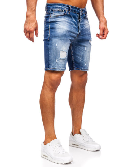 Pantaloni scurți din denim bleumarin pentru bărbați Bolf 0596