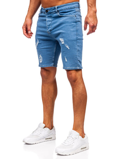 Pantaloni scurți din denim bleumarin pentru bărbați Bolf 0735