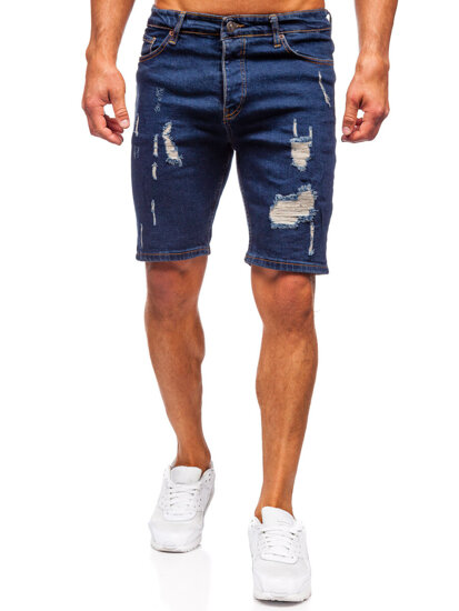 Pantaloni scurți din denim bleumarin pentru bărbați Bolf 0785