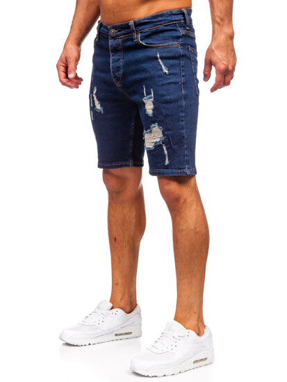 Pantaloni scurți din denim bleumarin pentru bărbați Bolf 0785