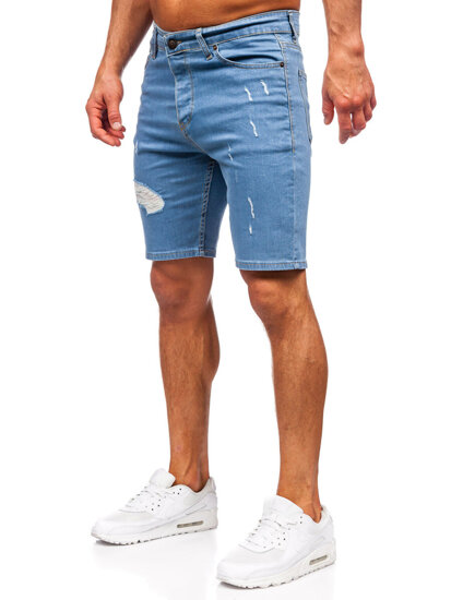 Pantaloni scurți din denim pentru bărbați bleumarin Bolf 0429