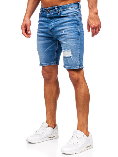 Pantaloni scurți din denim pentru bărbați bleumarin Bolf 0476