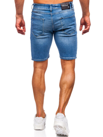 Pantaloni scurți din denim pentru bărbați bleumarin Bolf 0476