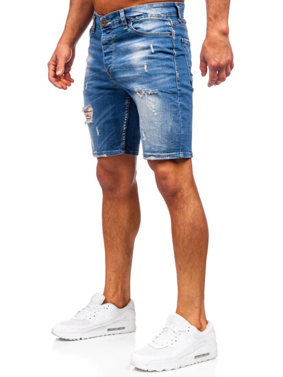 Pantaloni scurți din denim pentru bărbați bleumarin Bolf 0584