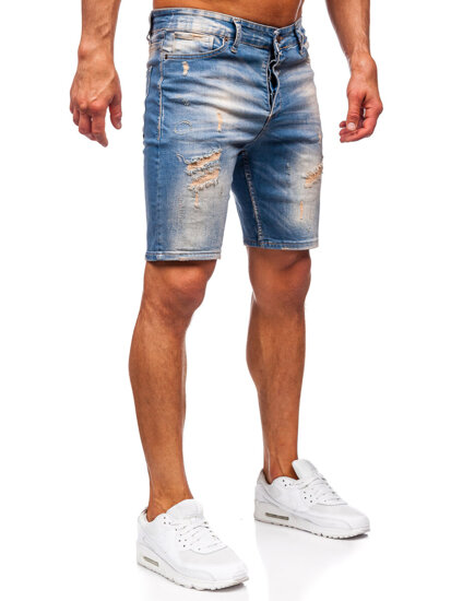 Pantaloni scurți din denim pentru bărbați bleumarin Bolf 0585