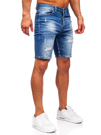 Pantaloni scurți din denim pentru bărbați bleumarin Bolf 0592