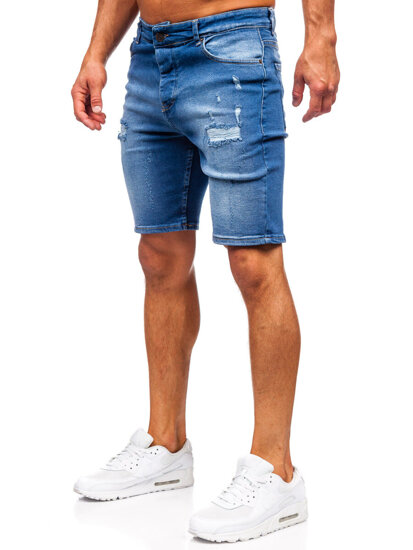 Pantaloni scurți din denim pentru bărbați bleumarin Bolf 0727