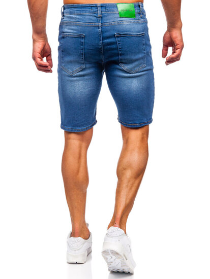 Pantaloni scurți din denim pentru bărbați bleumarin Bolf 0727