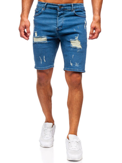 Pantaloni scurți din denim pentru bărbați bleumarin Bolf 0736