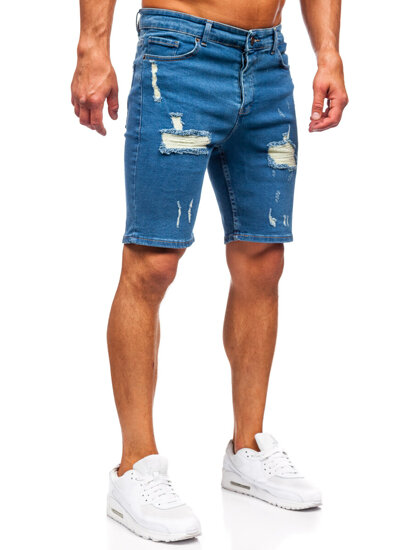 Pantaloni scurți din denim pentru bărbați bleumarin Bolf 0736