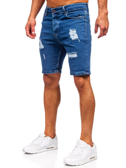 Pantaloni scurți din denim pentru bărbați bleumarin Bolf 0762