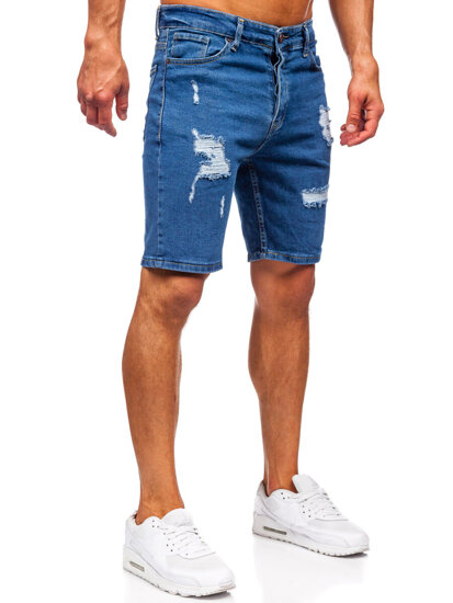 Pantaloni scurți din denim pentru bărbați bleumarin Bolf 0762