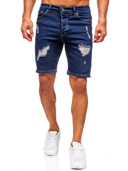 Pantaloni scurți din denim pentru bărbați bleumarin Bolf 0766