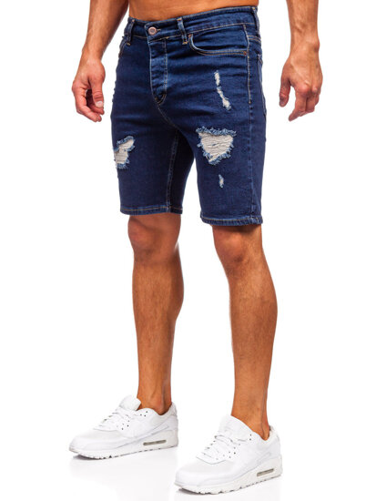 Pantaloni scurți din denim pentru bărbați bleumarin Bolf 0766