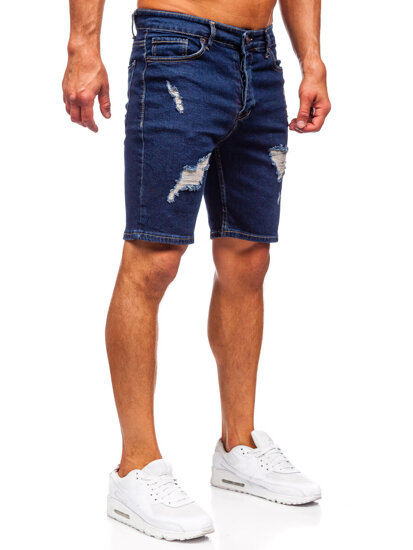 Pantaloni scurți din denim pentru bărbați bleumarin Bolf 0766