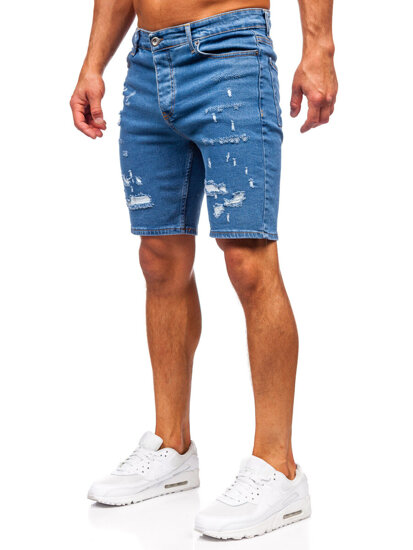 Pantaloni scurți din denim pentru bărbați bleumarin Bolf 0792