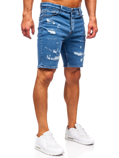 Pantaloni scurți din denim pentru bărbați bleumarin Bolf 0792