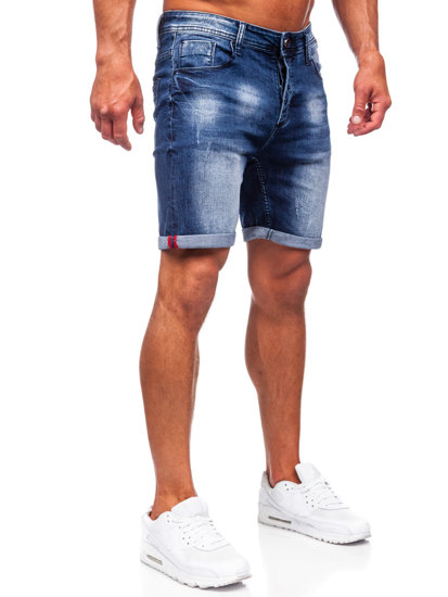 Pantaloni scurți din denim pentru bărbați bleumarin Bolf MP0260BS