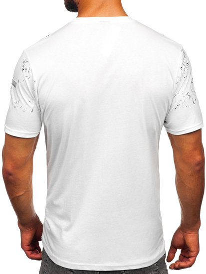 T-shirt pentru bărbați cu imprimeu alb Bolf 14204