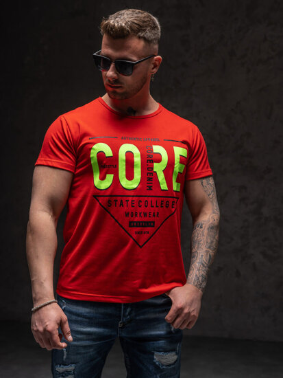 Tricou albastru cu imprimeu bărbati Bolf KS2098