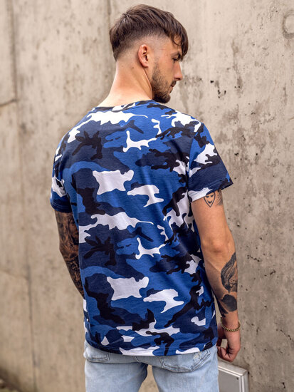 Tricou camo albastru pentru bărbați Bolf S807A1