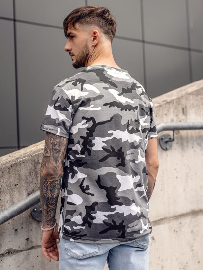 Tricou camo gri pentru bărbați Bolf S807A1