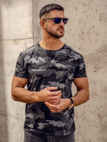 Tricou camo pentru bărbați din grafit Bolf S807A1