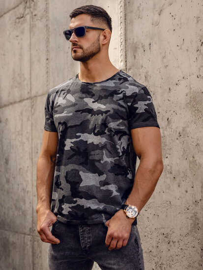 Tricou camo pentru bărbați din grafit Bolf S807A1