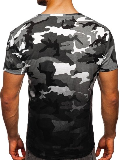 Tricou cu imprimeu gri army Bolf S808