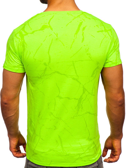 Tricou cu imprimeu  verde-neon Bolf Y70030