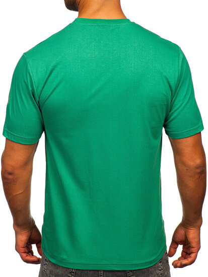 Tricou din bumbac cu imprimeu verde Bolf 5035