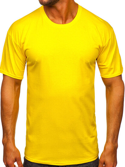 Tricou din bumbac galben-neon Bolf B459