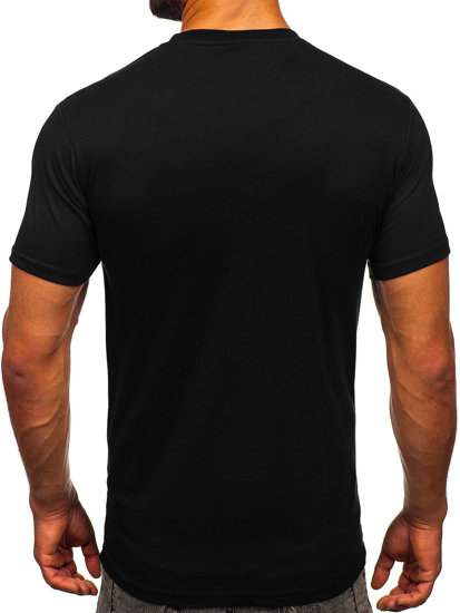 Tricou din bumbac negru cu buzunar Bolf 14507