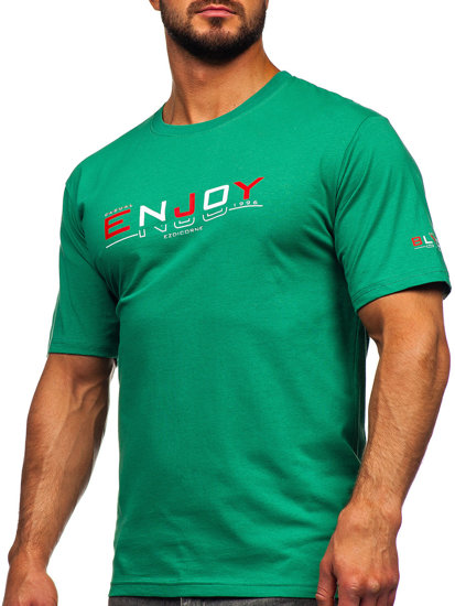 Tricou din bumbac verde Bolf 14739