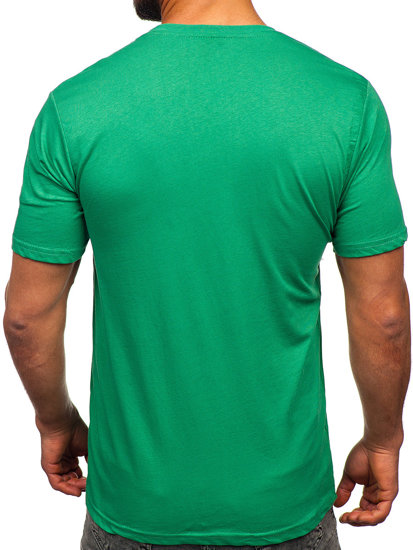 Tricou din bumbac verde cu imprimeu Bolf 14759