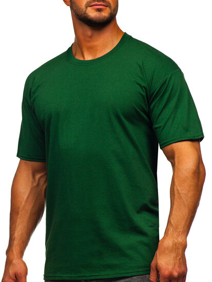 Tricou din bumbac verde-închis Bolf B459