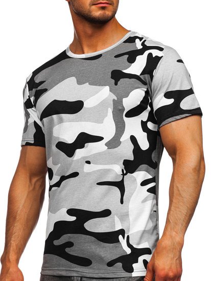 Tricou gri-deschis gri-deschis cu imprimeu army 14930