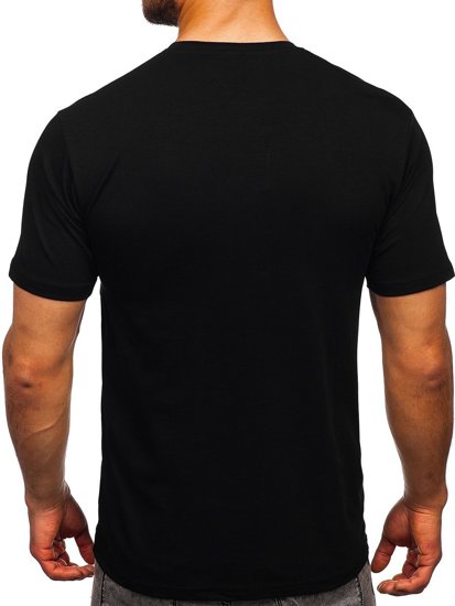 Tricou negru cu imprimeu Bolf 14402