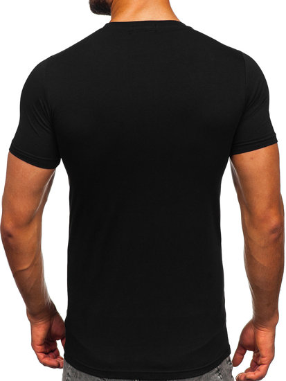 Tricou negru cu imprimeu Bolf HM918