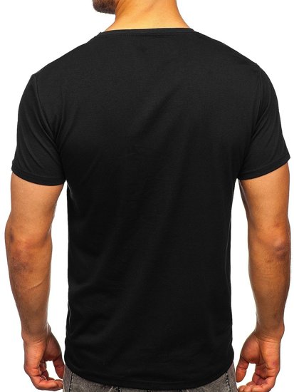 Tricou negru cu imprimeu Bolf Y70005