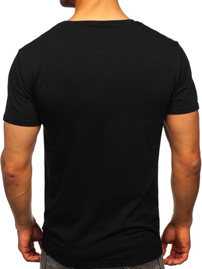 Tricou negru cu imprimeu Bolf Y70012