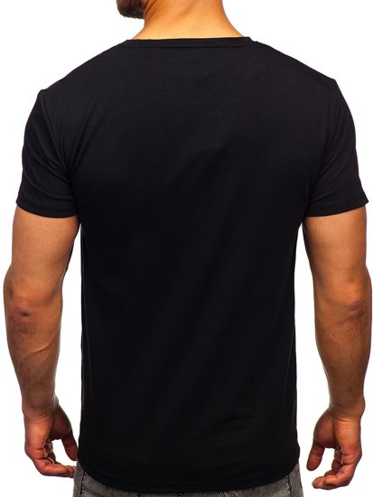 Tricou negru cu imprimeu Bolf Y70013