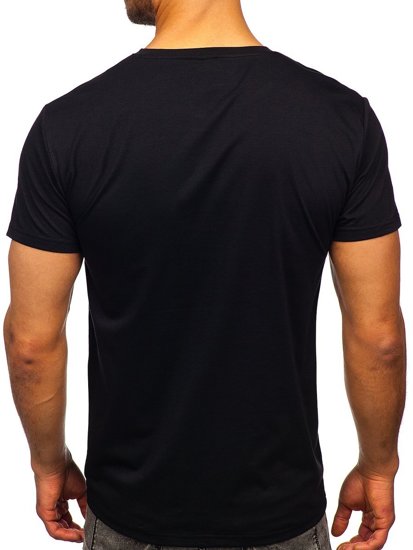 Tricou negru cu imprimeu Bolf Y70015