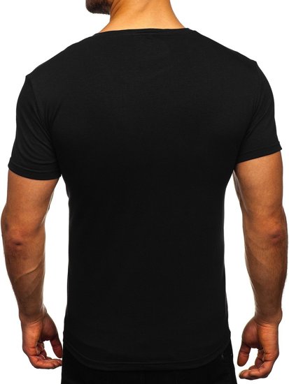 Tricou negru cu imprimeu Bolf Y70052