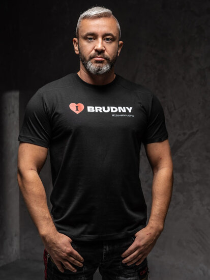 Tricou negru pentru bărbați din colecția Igor Brudny cu imprimeu 02