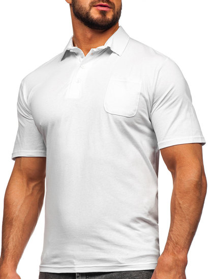 Tricou polo din bumbac alb Bolf 143006