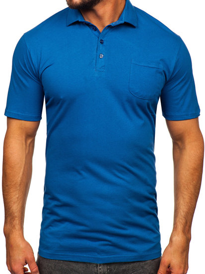 Tricou polo din bumbac albastru Bolf 143006