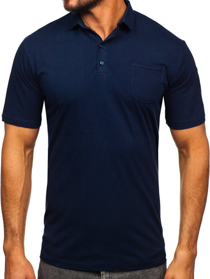 Tricou polo din bumbac bleumarin Bolf 143006