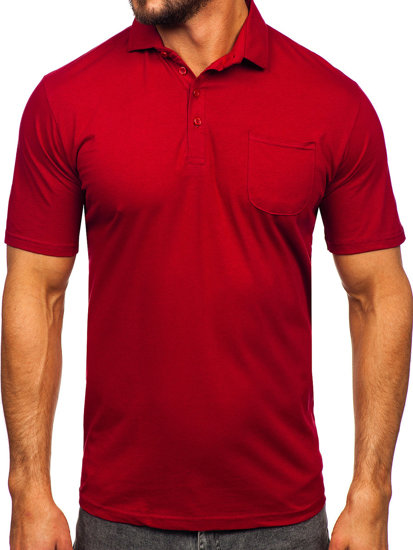 Tricou polo din bumbac bordo Bolf 143006